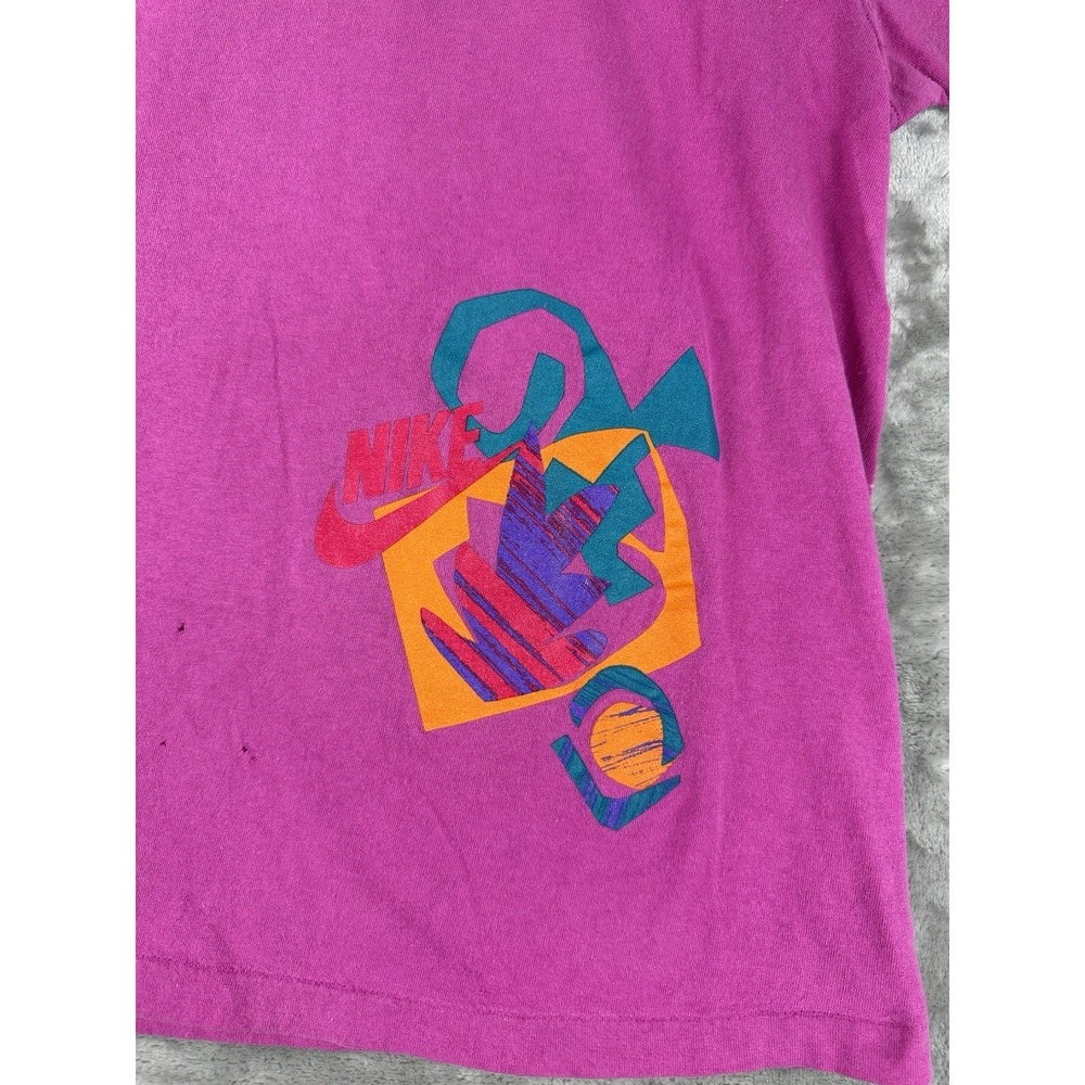 Vintage Nike Abstract Art Swoosh Logo T-Shirt Women's Size‎ Medium 90s Retro - Picture 3 of 10